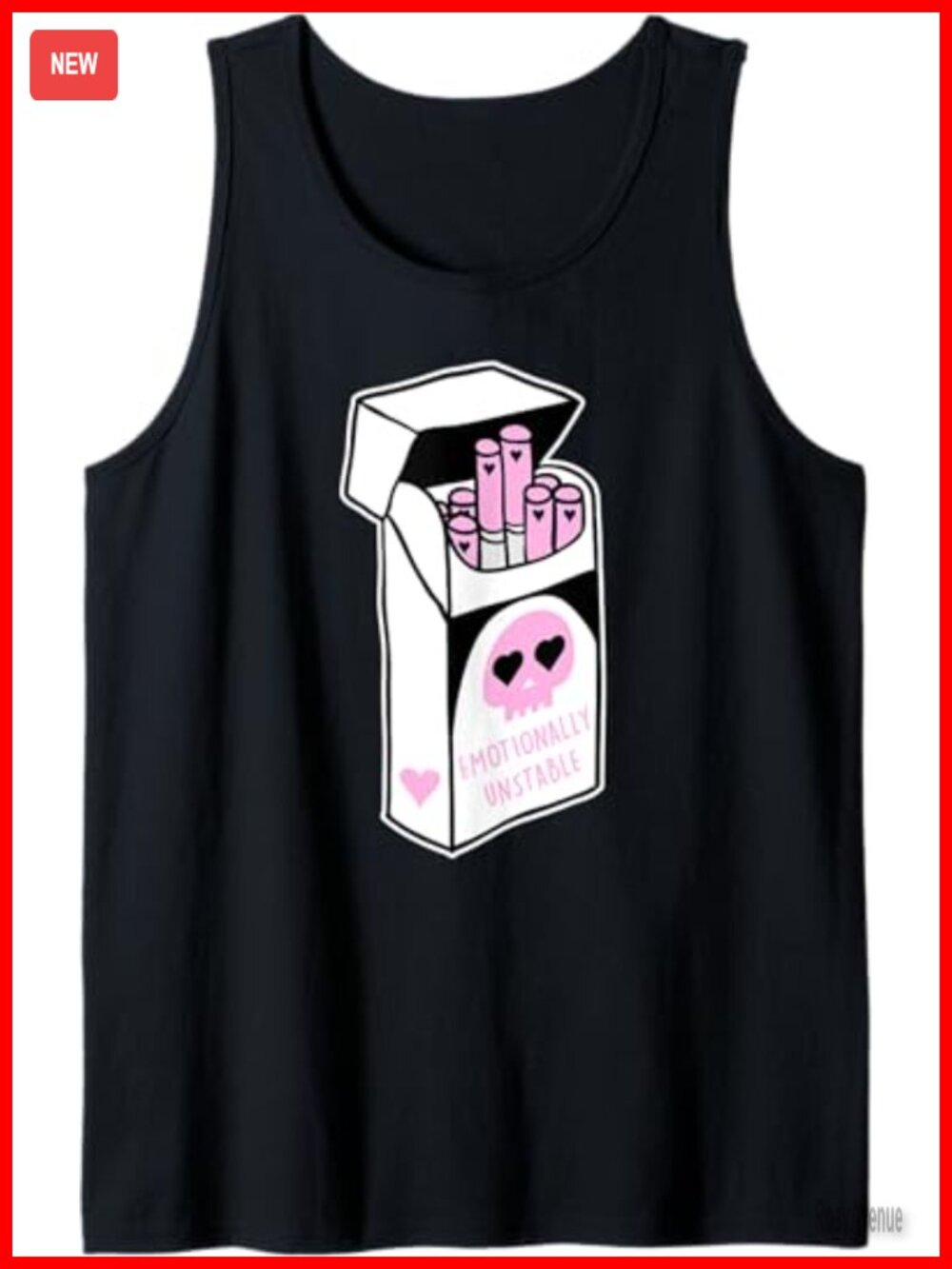 Pastel Goth Tank Top with Cigarette Print Kawaii